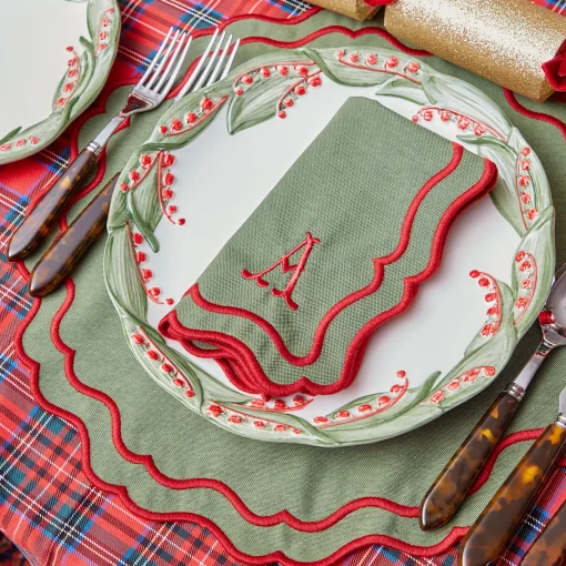 Placemats<Mrs. Alice Katherine Green & Red Placemats (Set of 4)