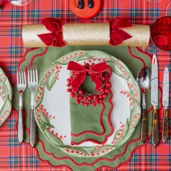 Table Linen Sets | Mrs. Alice Monogram<Mrs. Alice Katherine Green & Red Placemats & Napkins (Set of 4)