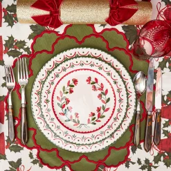 Placemats<Mrs. Alice Katherine Green & Red Placemats (Set of 4)