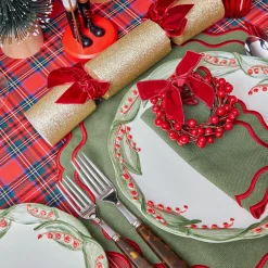 Table Linen Sets | Mrs. Alice Monogram<Mrs. Alice Katherine Green & Red Placemats & Napkins (Set of 4)