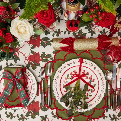 Placemats<Mrs. Alice Katherine Green & Red Placemats (Set of 4)