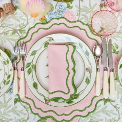 Napkins | Mrs. Alice Monogram<Mrs. Alice Katherine Pink & Green Napkins (Set of 4)