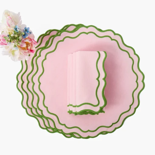 Placemats<Mrs. Alice Katherine Pink & Green Placemats (Set of 4)