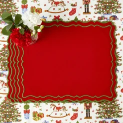 Table Linen Sets | Mrs. Alice Monogram<Mrs. Alice Katherine Red & Green Placemats & Napkins (Set of 4)