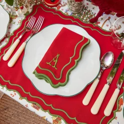 Table Linen Sets | Mrs. Alice Monogram<Mrs. Alice Katherine Red & Green Placemats & Napkins (Set of 4)