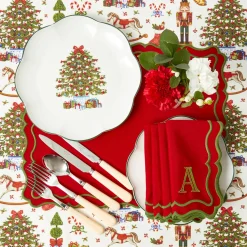 Table Linen Sets | Mrs. Alice Monogram<Mrs. Alice Katherine Red & Green Placemats & Napkins (Set of 4)