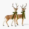 Christmas Decorations<Mrs. Alice Large Green Ribboned Spotted Deer (Pair) - 56cm