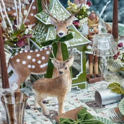 Christmas Decorations<Mrs. Alice Large Green Ribboned Spotted Deer (Pair) - 56cm