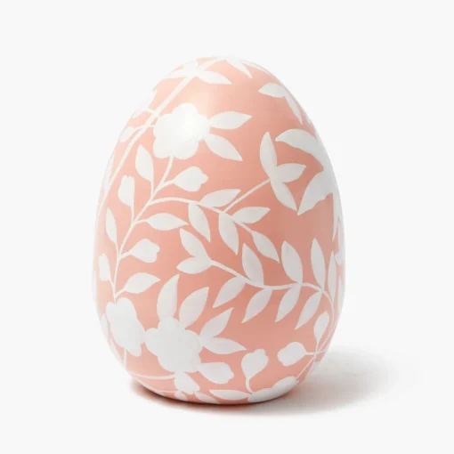 Spring Decorations<Mrs. Alice Large Pink Floral Tole Egg