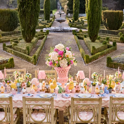 Spring Decorations<Mrs. Alice Large Pink Floral Tole Egg