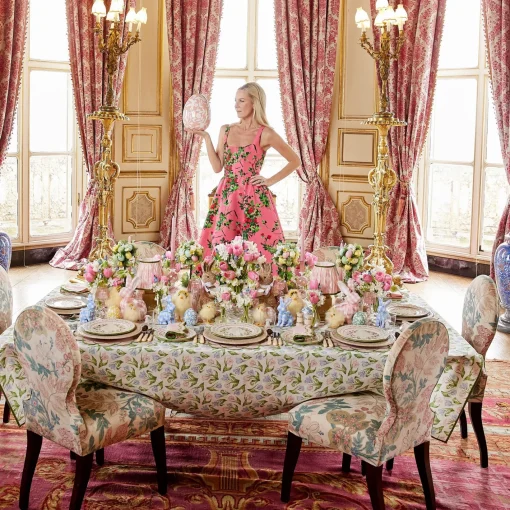 Spring Decorations<Mrs. Alice Large Pink Floral Tole Egg