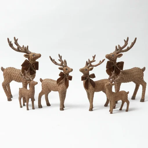 Christmas Decorations<Mrs. Alice Large Rattan Reindeer (Pair) - 40cm