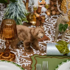 Christmas Decorations<Mrs. Alice Large Rattan Reindeer with Green Velvet Bows (Pair) - 40cm