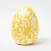 Spring Decorations<Mrs. Alice Large Yellow Floral Tole Egg