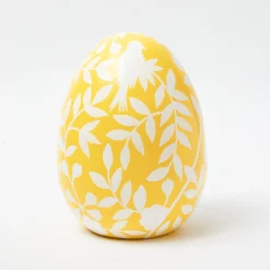 Spring Decorations<Mrs. Alice Large Yellow Floral Tole Egg