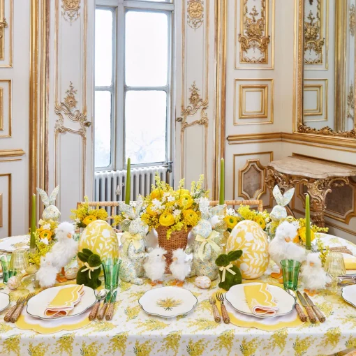 Spring Decorations<Mrs. Alice Large Yellow Floral Tole Egg