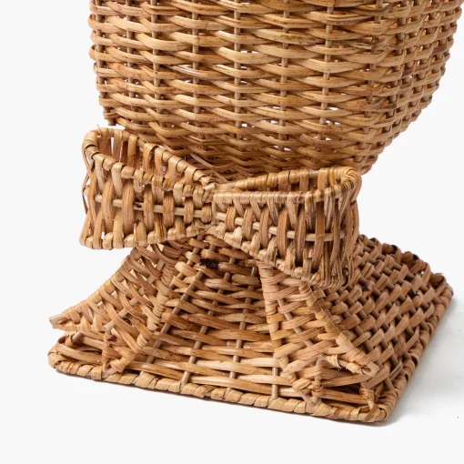 Vases | Vases & Planters<Mrs. Alice Liliana Bow Scalloped Rattan Urn & Pedestal