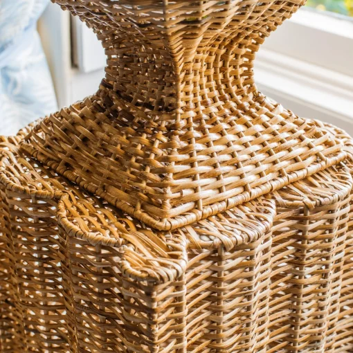 Vases | Vases & Planters<Mrs. Alice Liliana Scalloped Rattan Urn & Pedestal