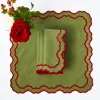 Napkins | Mrs. Alice Monogram<Mrs. Alice Lily Green & Red Napkins (Set of 4)