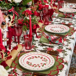 Napkins | Mrs. Alice Monogram<Mrs. Alice Lily Green & Red Napkins (Set of 4)