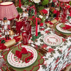 Placemats<Mrs. Alice Lily Green & Red Placemats (Set of 4)