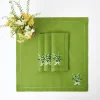Napkins | For Her<Mrs. Alice Lily of the Valley Green Linen Napkins (Set of 4)