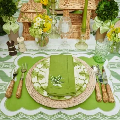 Napkins | For Her<Mrs. Alice Lily of the Valley Green Linen Napkins (Set of 4)