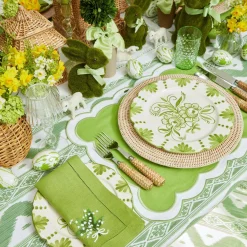 Napkins | For Her<Mrs. Alice Lily of the Valley Green Linen Napkins (Set of 4)
