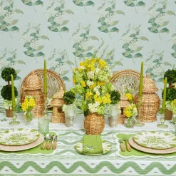 Napkins | For Her<Mrs. Alice Lily of the Valley Green Linen Napkins (Set of 4)