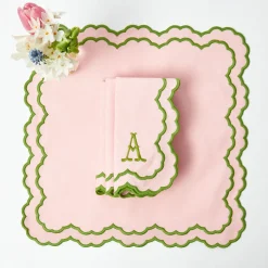 Napkins | Mrs. Alice Monogram<Mrs. Alice Lily Pink & Green Napkins (Set of 4)