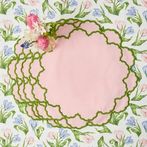 Placemats | For Her<Mrs. Alice Lily Pink & Green Placemats (Set of 4)