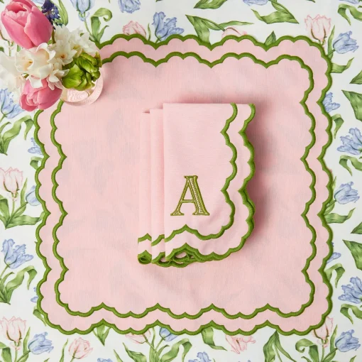 Table Linen Sets | Mrs. Alice Monogram<Mrs. Alice Lily Pink & Green Placemats & Napkins (Set of 4)