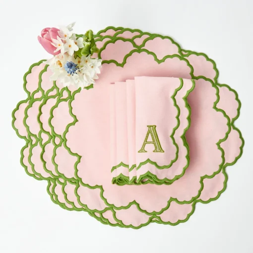 Table Linen Sets | Mrs. Alice Monogram<Mrs. Alice Lily Pink & Green Placemats & Napkins (Set of 4)