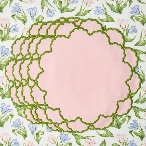 Table Linen Sets | Mrs. Alice Monogram<Mrs. Alice Lily Pink & Green Placemats & Napkins (Set of 4)