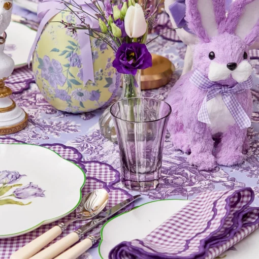 Napkins | Mrs. Alice Monogram<Mrs. Alice Lily Purple Gingham Napkins (Set of 4)