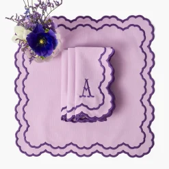Napkins | Mrs. Alice Monogram<Mrs. Alice Lily Purple Napkins (Set of 4)