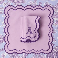 Napkins | Mrs. Alice Monogram<Mrs. Alice Lily Purple Napkins (Set of 4)