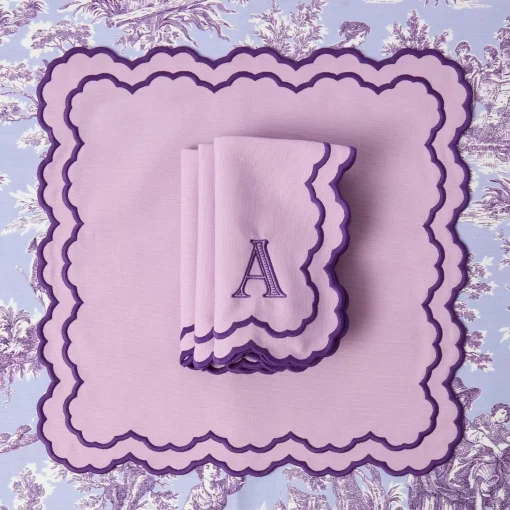 Napkins | Mrs. Alice Monogram<Mrs. Alice Lily Purple Napkins (Set of 4)