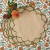 Placemats<Mrs. Alice Lily Sand & Green Placemats (Set of 4)
