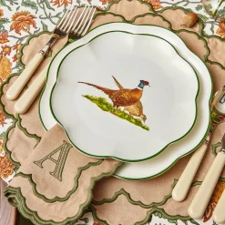 Placemats<Mrs. Alice Lily Sand & Green Placemats (Set of 4)