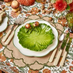 Placemats<Mrs. Alice Lily Sand & Green Placemats (Set of 4)