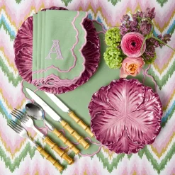 Summer Table Linen | Placemats<Mrs. Alice Lily Soft Green & Pink Placemats (Set of 4)