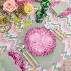 Summer Table Linen | Placemats<Mrs. Alice Lily Soft Green & Pink Placemats (Set of 4)