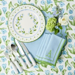 Summer Table Linen | Napkins<Mrs. Alice Mariana Blue & Green Napkins (Set of 4)