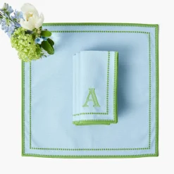 Summer Table Linen | Napkins<Mrs. Alice Mariana Blue & Green Napkins (Set of 4)