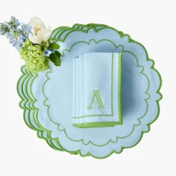 Summer Table Linen | Table Linen Sets<Mrs. Alice Mariana Blue & Green Placemats & Napkins (Set of 4)