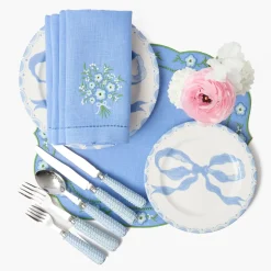 Summer Crockery | Starter Plates<Mrs. Alice Marilyn Blue Bow Starter Plates (Set of 4)