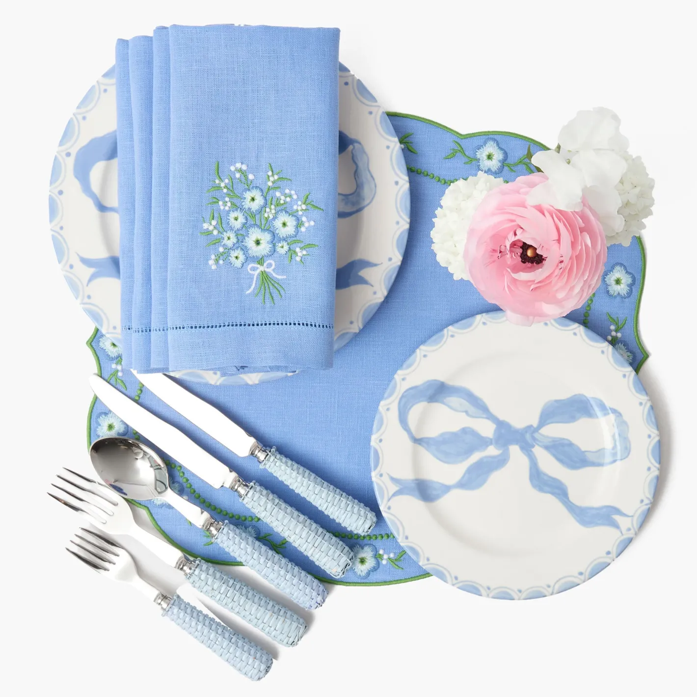 Summer Crockery | Starter Plates<Mrs. Alice Marilyn Blue Bow Starter Plates (Set of 4)