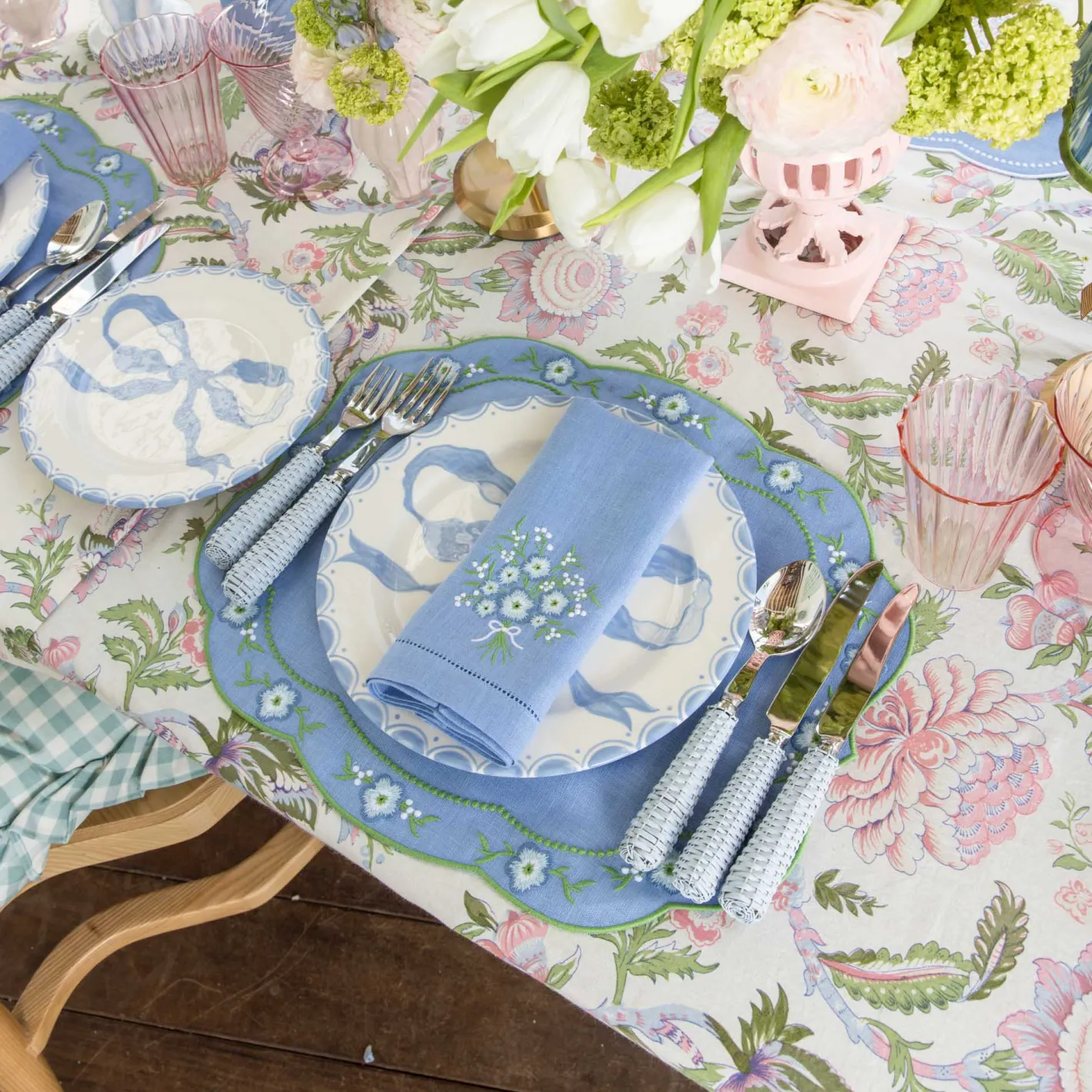 Summer Crockery | Starter Plates<Mrs. Alice Marilyn Blue Bow Starter Plates (Set of 4)