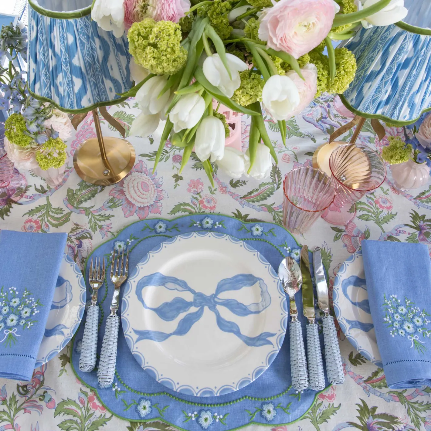 Summer Crockery | Starter Plates<Mrs. Alice Marilyn Blue Bow Starter Plates (Set of 4)
